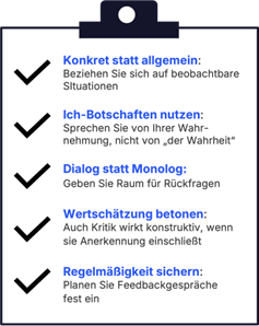 Tipps für das Feedback an die Führungskraft